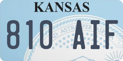 KS license plate 810AIF