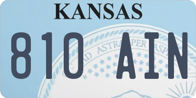 KS license plate 810AIN