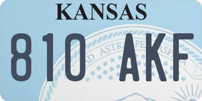 KS license plate 810AKF