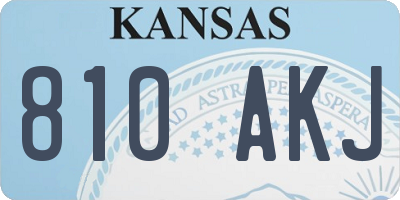 KS license plate 810AKJ