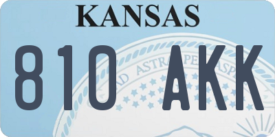 KS license plate 810AKK