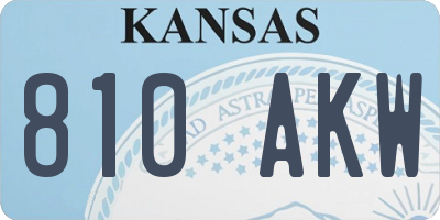 KS license plate 810AKW