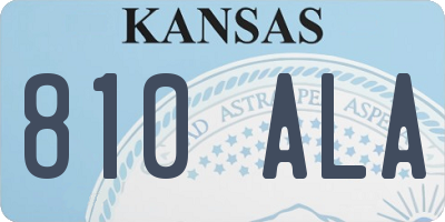 KS license plate 810ALA