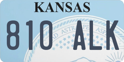 KS license plate 810ALK