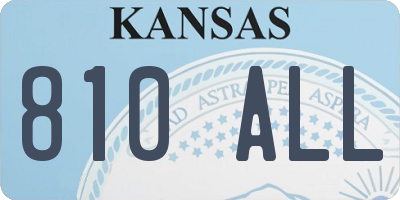 KS license plate 810ALL