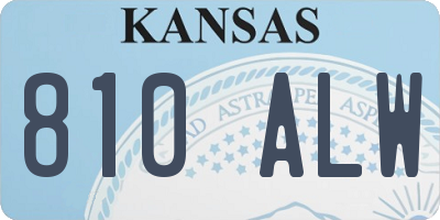 KS license plate 810ALW