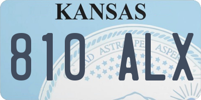 KS license plate 810ALX
