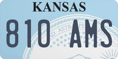 KS license plate 810AMS