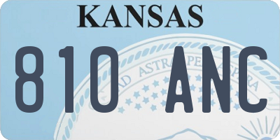 KS license plate 810ANC