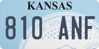 KS license plate 810ANF
