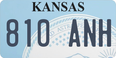 KS license plate 810ANH