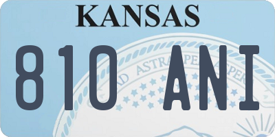 KS license plate 810ANI
