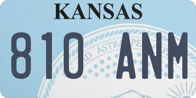 KS license plate 810ANM