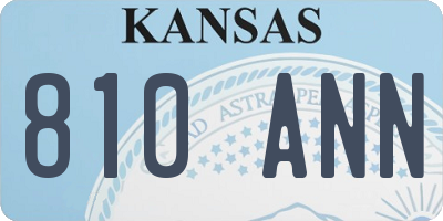KS license plate 810ANN