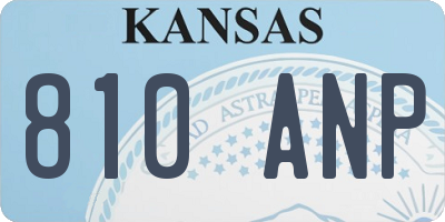 KS license plate 810ANP