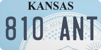 KS license plate 810ANT