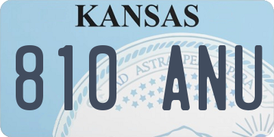 KS license plate 810ANU