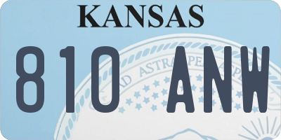 KS license plate 810ANW