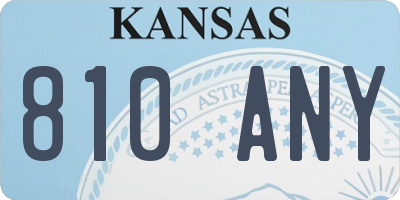 KS license plate 810ANY