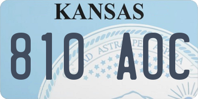KS license plate 810AOC