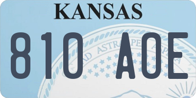 KS license plate 810AOE