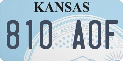 KS license plate 810AOF