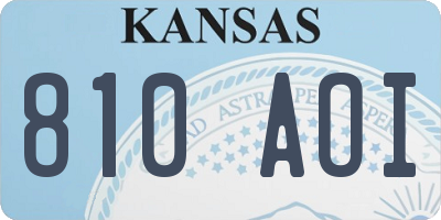 KS license plate 810AOI