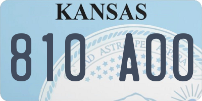 KS license plate 810AOO