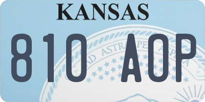 KS license plate 810AOP