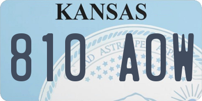 KS license plate 810AOW