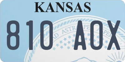 KS license plate 810AOX