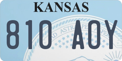 KS license plate 810AOY