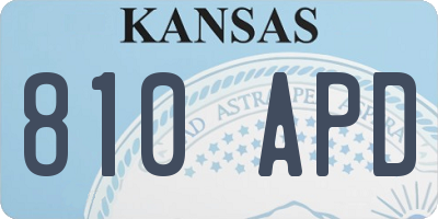 KS license plate 810APD