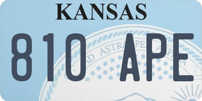 KS license plate 810APE