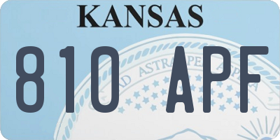 KS license plate 810APF