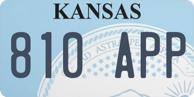 KS license plate 810APP