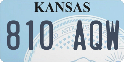 KS license plate 810AQW