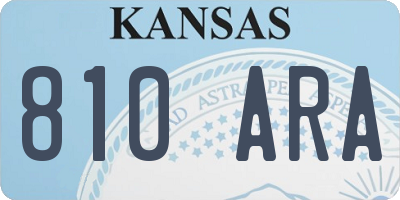 KS license plate 810ARA