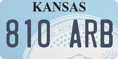 KS license plate 810ARB