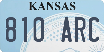 KS license plate 810ARC