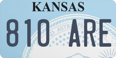 KS license plate 810ARE