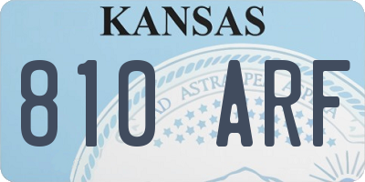 KS license plate 810ARF