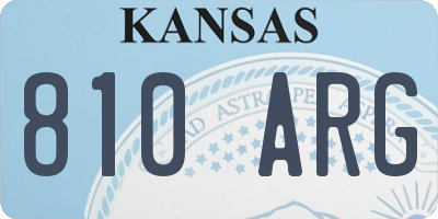 KS license plate 810ARG