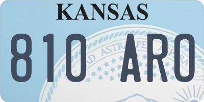KS license plate 810ARO