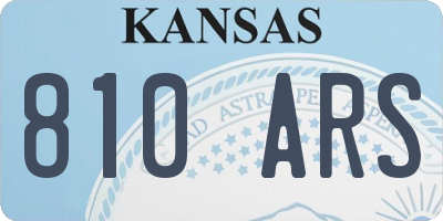 KS license plate 810ARS