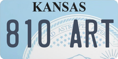 KS license plate 810ART