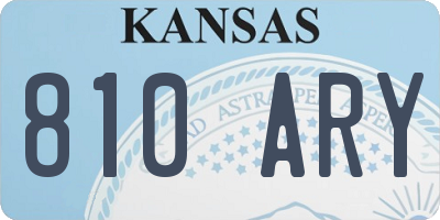 KS license plate 810ARY