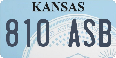 KS license plate 810ASB