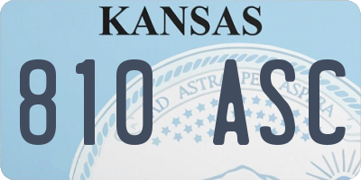 KS license plate 810ASC
