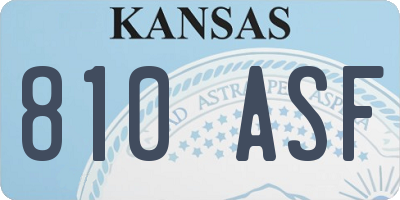 KS license plate 810ASF